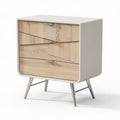 kast met drie lades in licht hout en wit kunststof 50 x 40 x 70cm