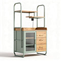 Keukenapparatuur met houten werkblad en metalen frame 90 x 45 x 110cm
