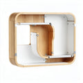Murenplank van duurzaam bamboe en wit melamine 50 x 40 x 25cm