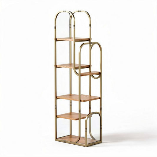 Metalen boekenplank met houten planken en afmetingen 30 x 50 x 150cm