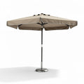 Parasol met een diameter van 250 cm gemaakt van waterdicht polyester in taupe kleur