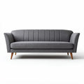 Grijs stoffen bank met houten poten 180 x 75 x 85cm voor woonkamer